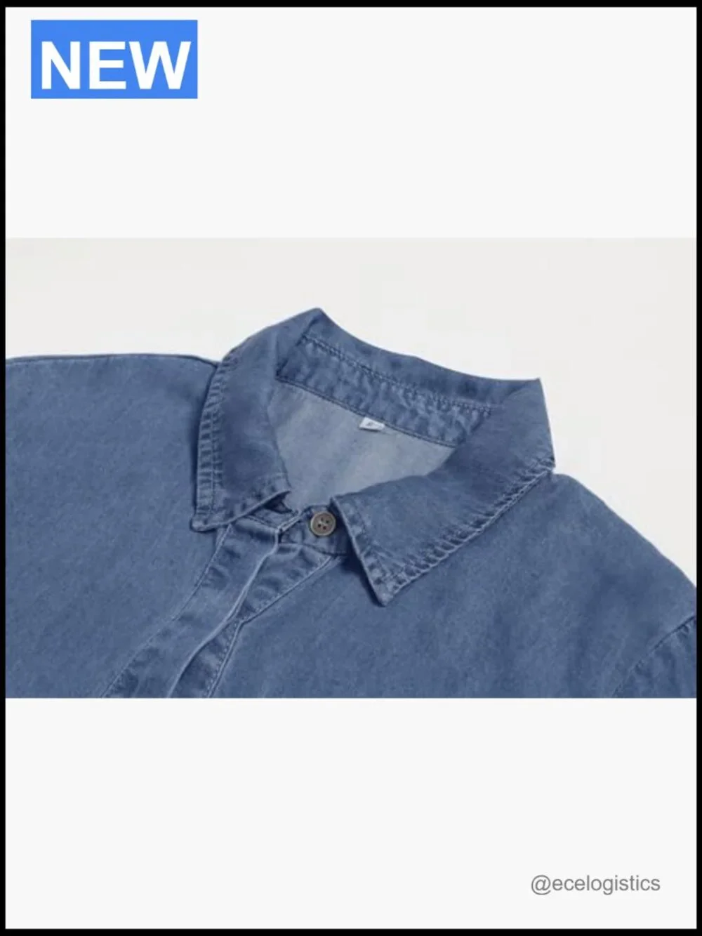 Casual Long Sleeve Button Down Jean Shirt Dress with Pockets Midi Swing - Picture 3 of 7